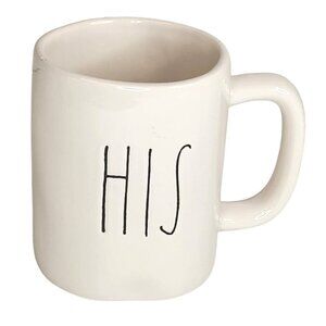 Rae Dunn Artisan Collection  Magenta His Mug White Ceramic Coffee Cup